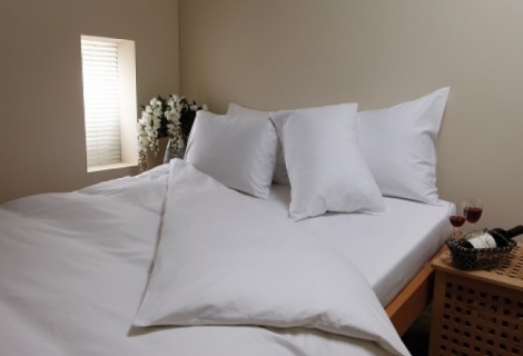 מצעים זוגי דגם לבן חלק 100% כותנה סאטן 