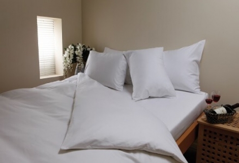  סט מצעים XL זוגי  סאטן  כותנה 500 דגם חלק לבן