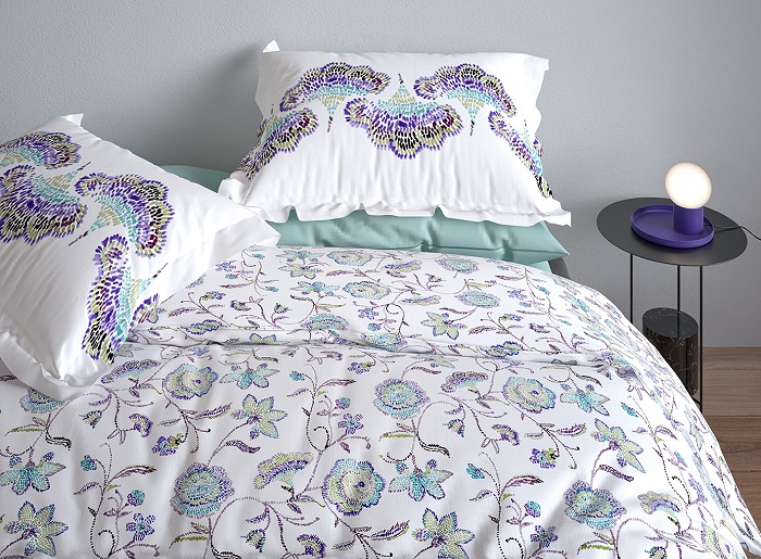 מצעים יחיד דגם פלורי  100% כותנה סאטן  