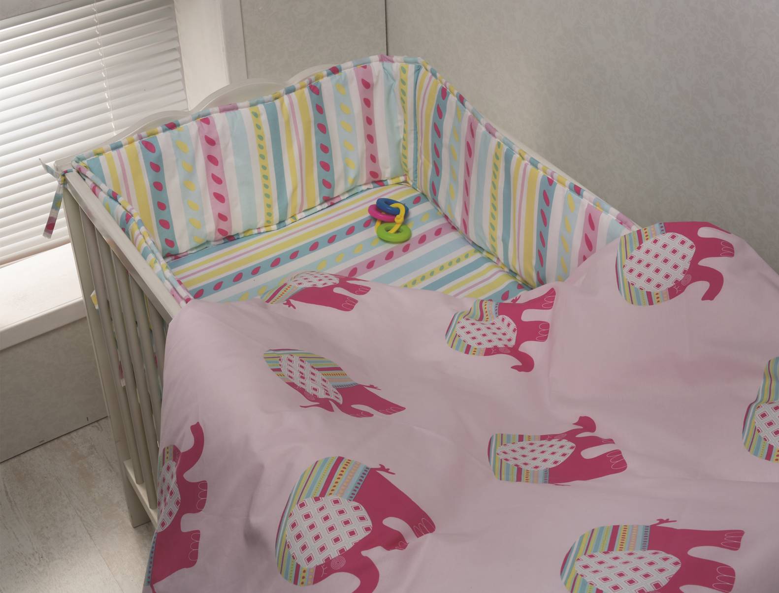 סט מצעים  תינוק  100% כותנה  פילפילון ורוד 